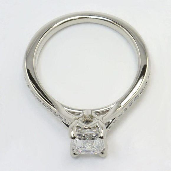 IGI-1 Ct Emerald Lab Grown Diamond Engagement Ring - Picture 4 of 4